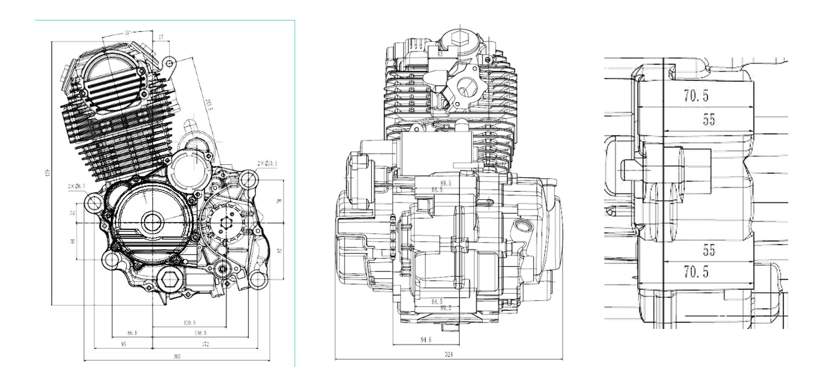 CB300-F 水冷 发动机 产品悬挂图