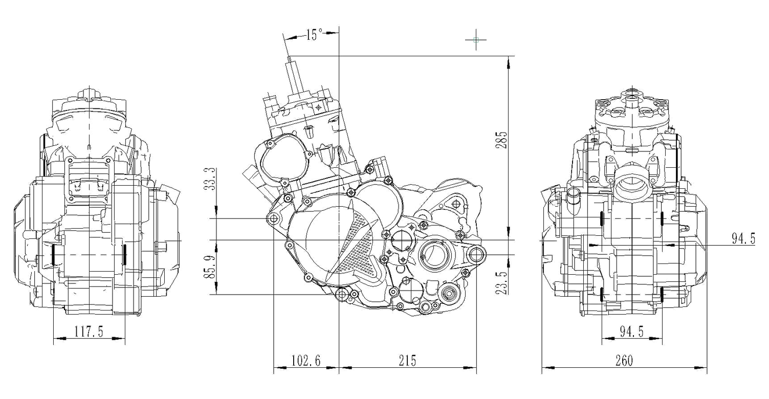 KTM300(NK300) Engine Mounting Drawing