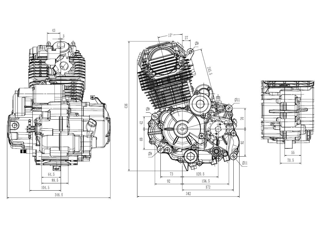 TM250 Engine Mounting Drawing